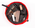 Open flat makeup bag red, small